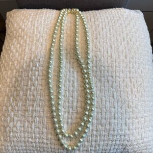 Chico’s Long ivory pearl Layered Necklace with Lustrous Finish